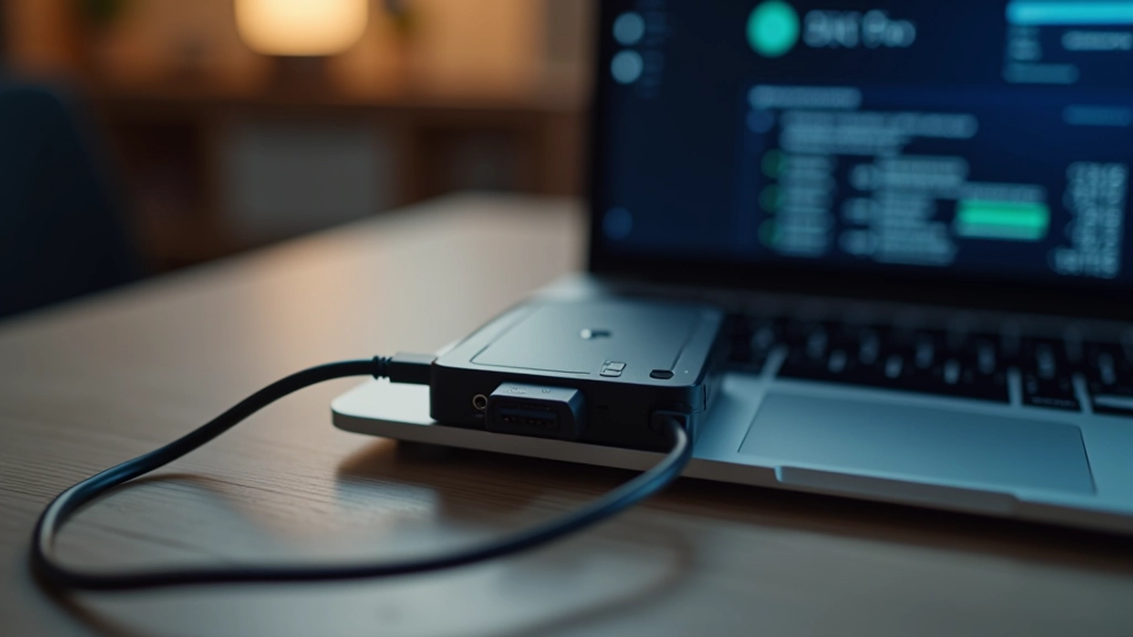 Disco esterno USB 3.0 collegato a computer con barra di avanzamento di copia file visibile